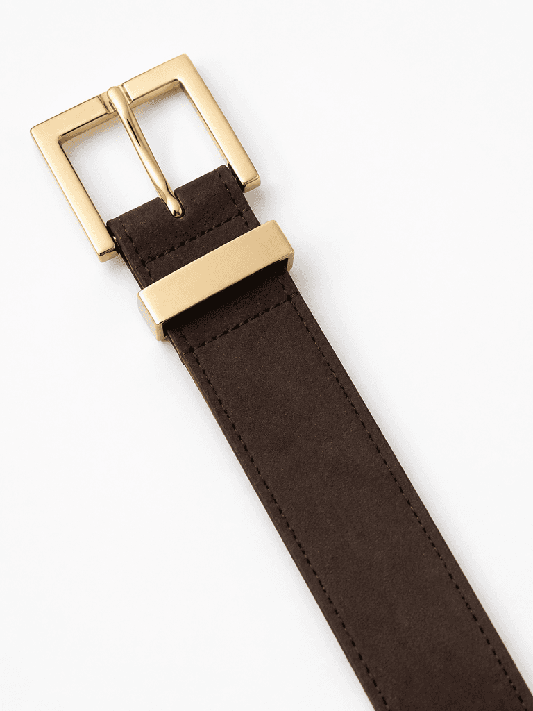 Elegant Women's Genuine Leather Belt - Dark Brown 2