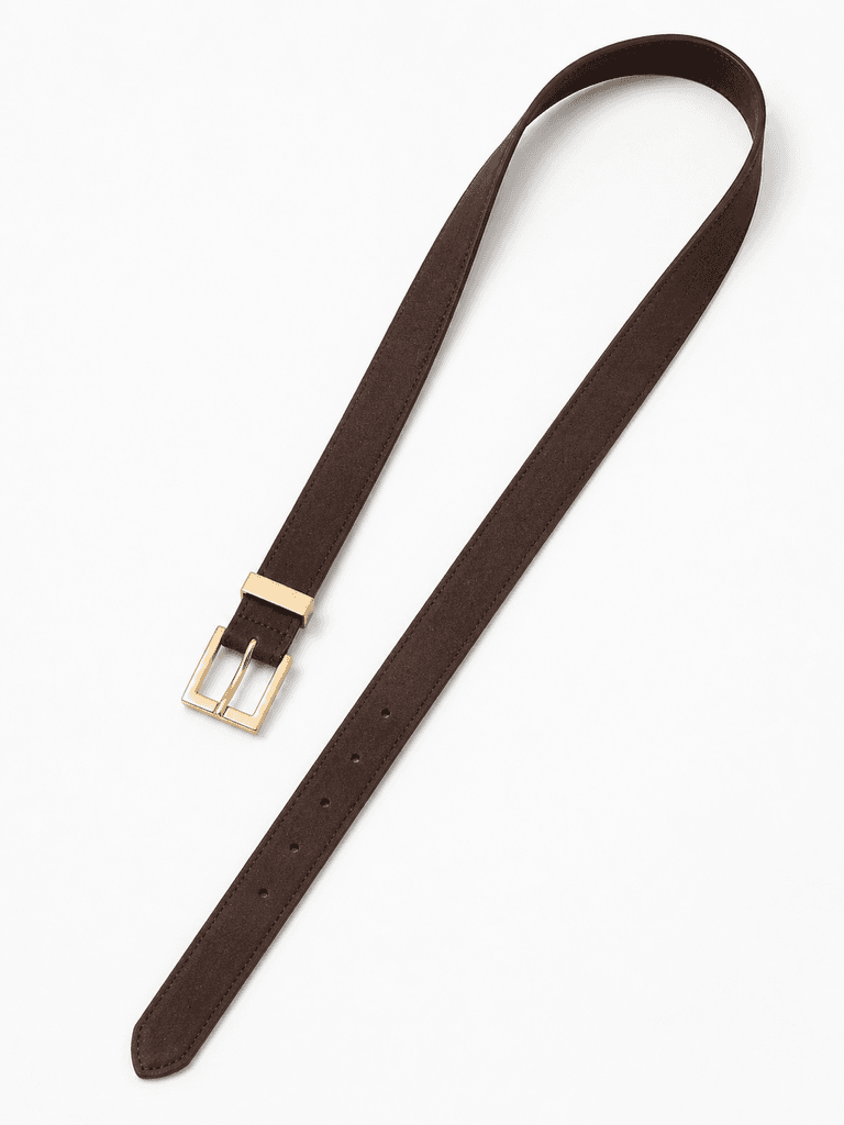 Elegant Women's Genuine Leather Belt - Dark Brown 3