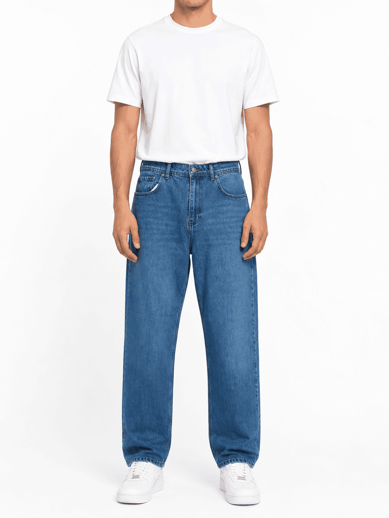 JR3 Men's Premium Baggy Cotton Trousers - Blue (Size 30) 1