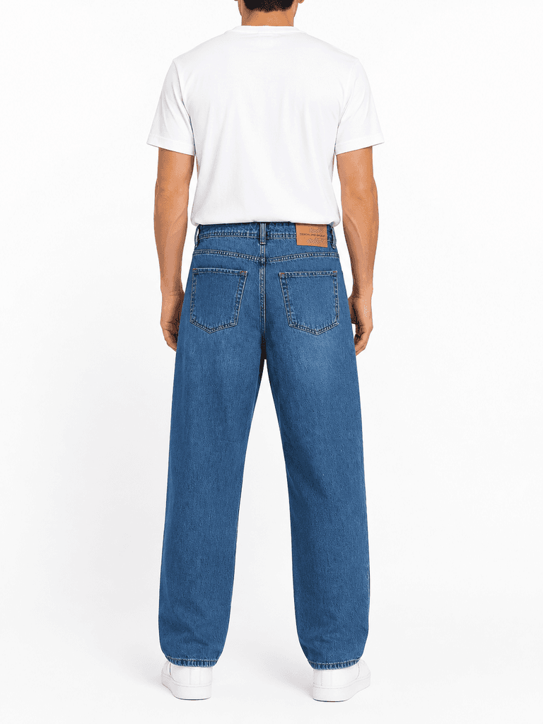 JR3 Men's Premium Baggy Cotton Trousers - Blue (Size 30) 2