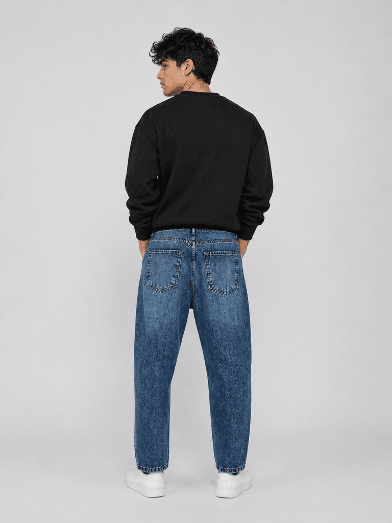JR3 Men's Premium Cotton Boyfriend Fit Pants - Blue (Size 30) 3