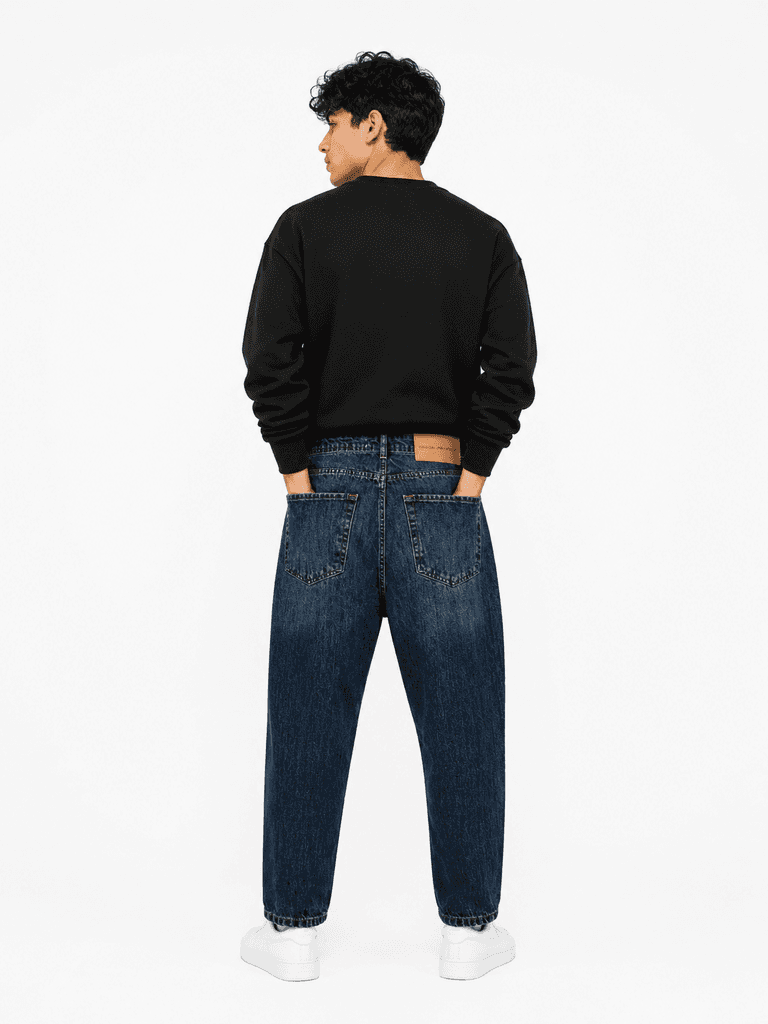 JR3 Men's Premium Cotton Boyfriend Fit Pants - Navy Blue (Size 30) 3
