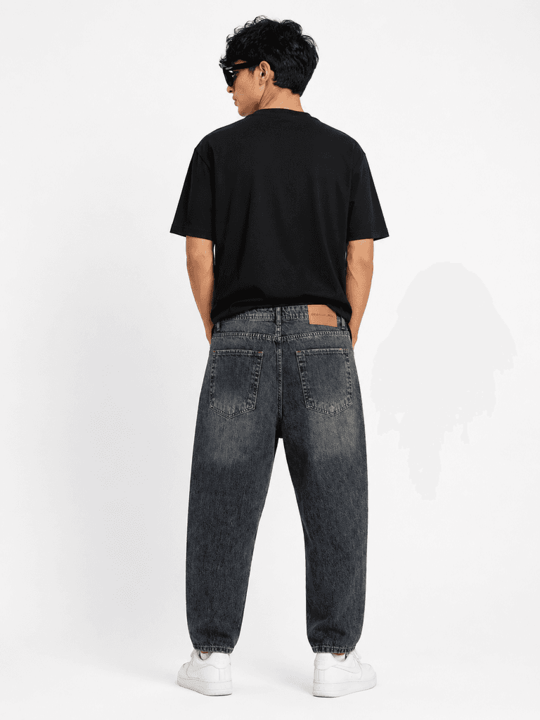 JR3 Men's Premium Cotton Boyfriend Fit Pants - Black (Size 30) 3