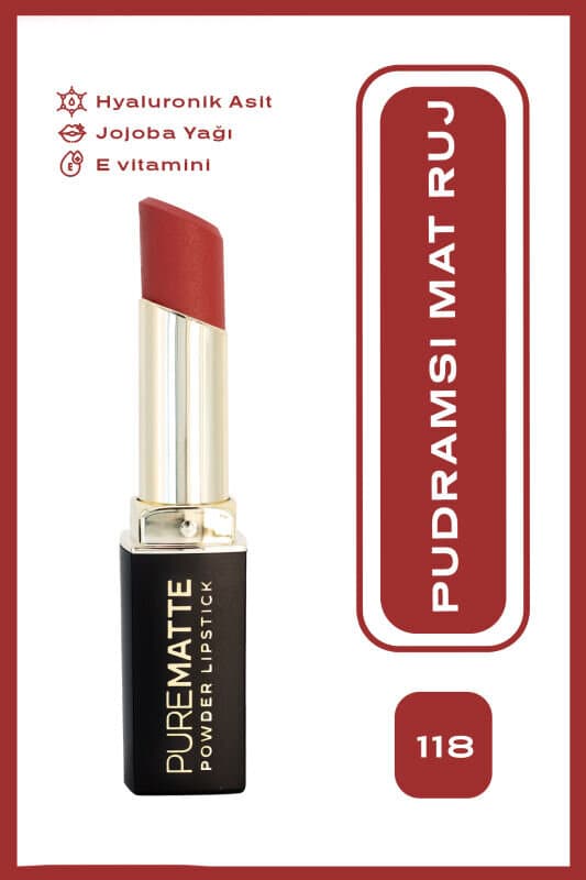 Golden Rose Pure Matte Powder Lipstick (No: 118) 2