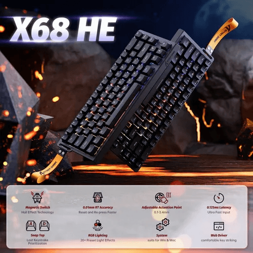 ATTACK SHARK X68 Black HE Rapid Trigger Keyboard Magnetic Switch 2