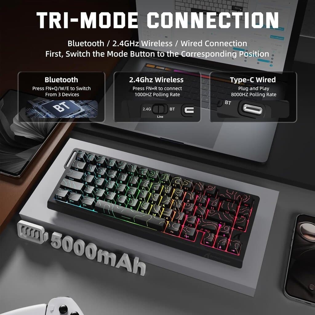 ATTACK SHARK X68 Pro HE Keyboard Black-Countour Line 4