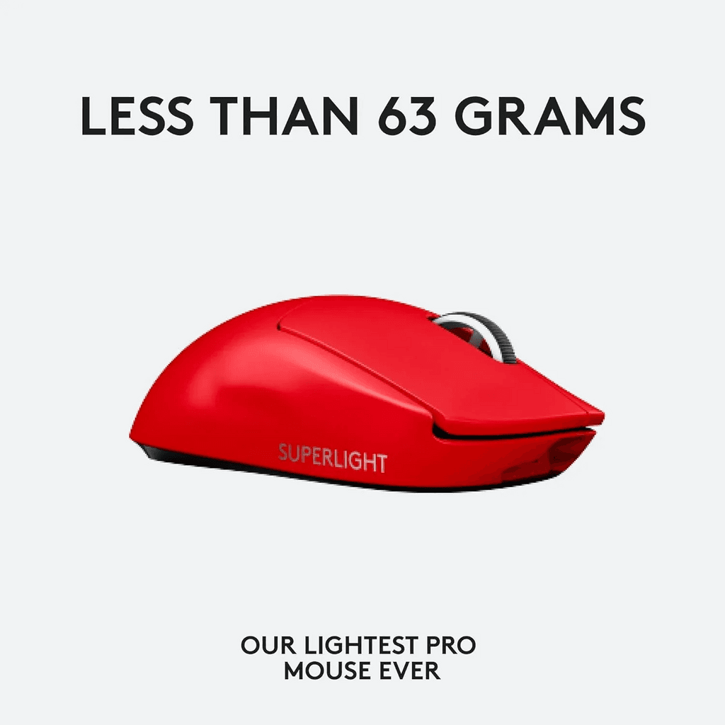 Logitech Pro X Superlight Wireless Gaming Mouse - Red 4