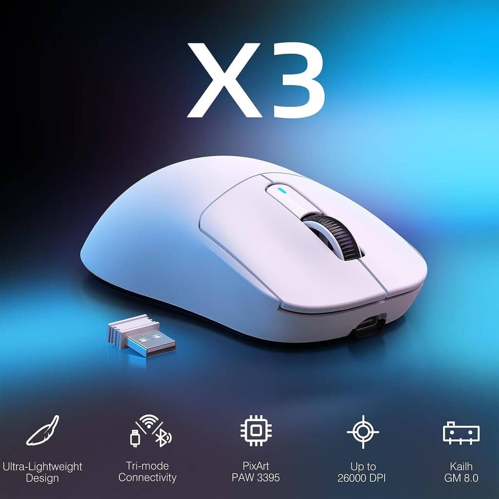 Attack Shark X6 Wireless Gaming Mouse – White 3