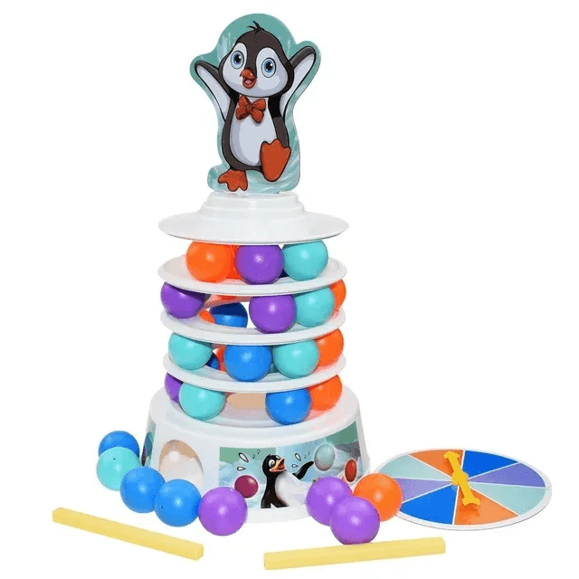 penguin skiing family game 1