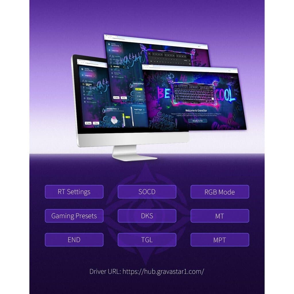 GravaStar Mercury V75 Gaming Keyboard – Hall‑Effect Magnetic‑Switch (Purple) 8