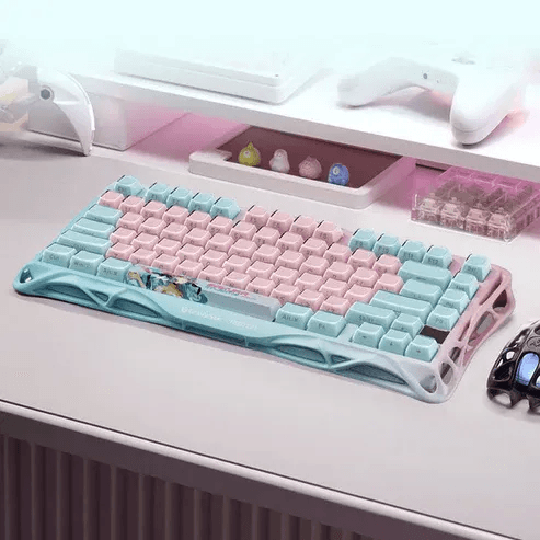 Gravastar K1 Lite Sakura Atlantis Wireless Mechanical Gaming Keyboard Pink & Blue 4