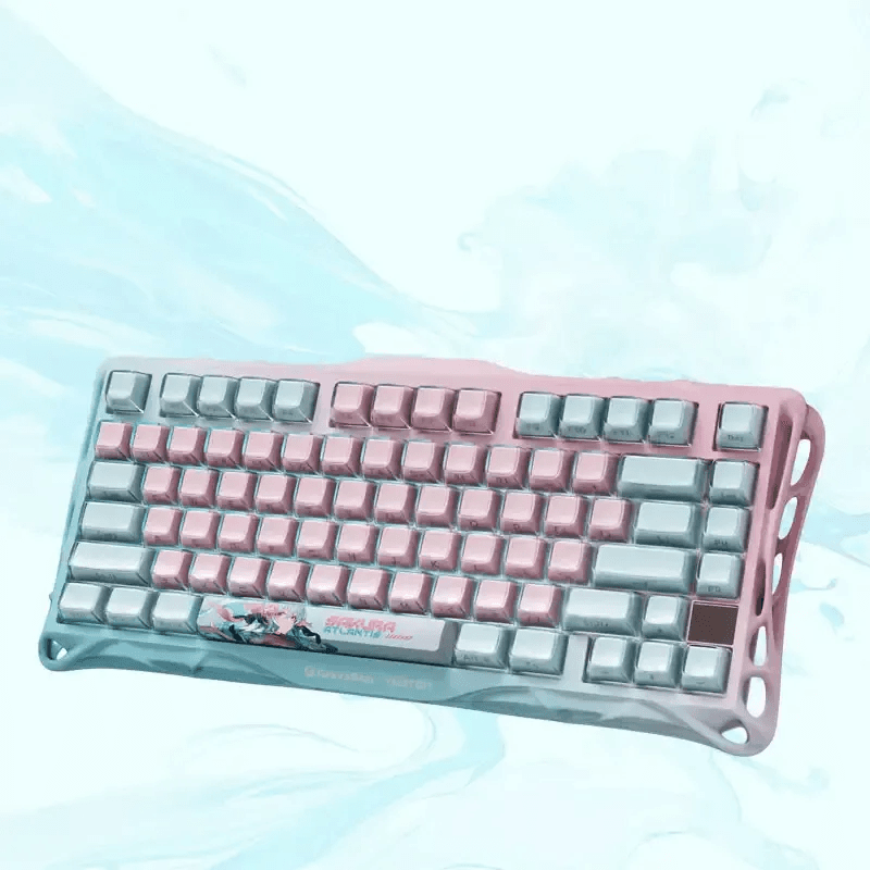 Gravastar K1 Lite Sakura Atlantis Wireless Mechanical Gaming Keyboard Pink & Blue 2