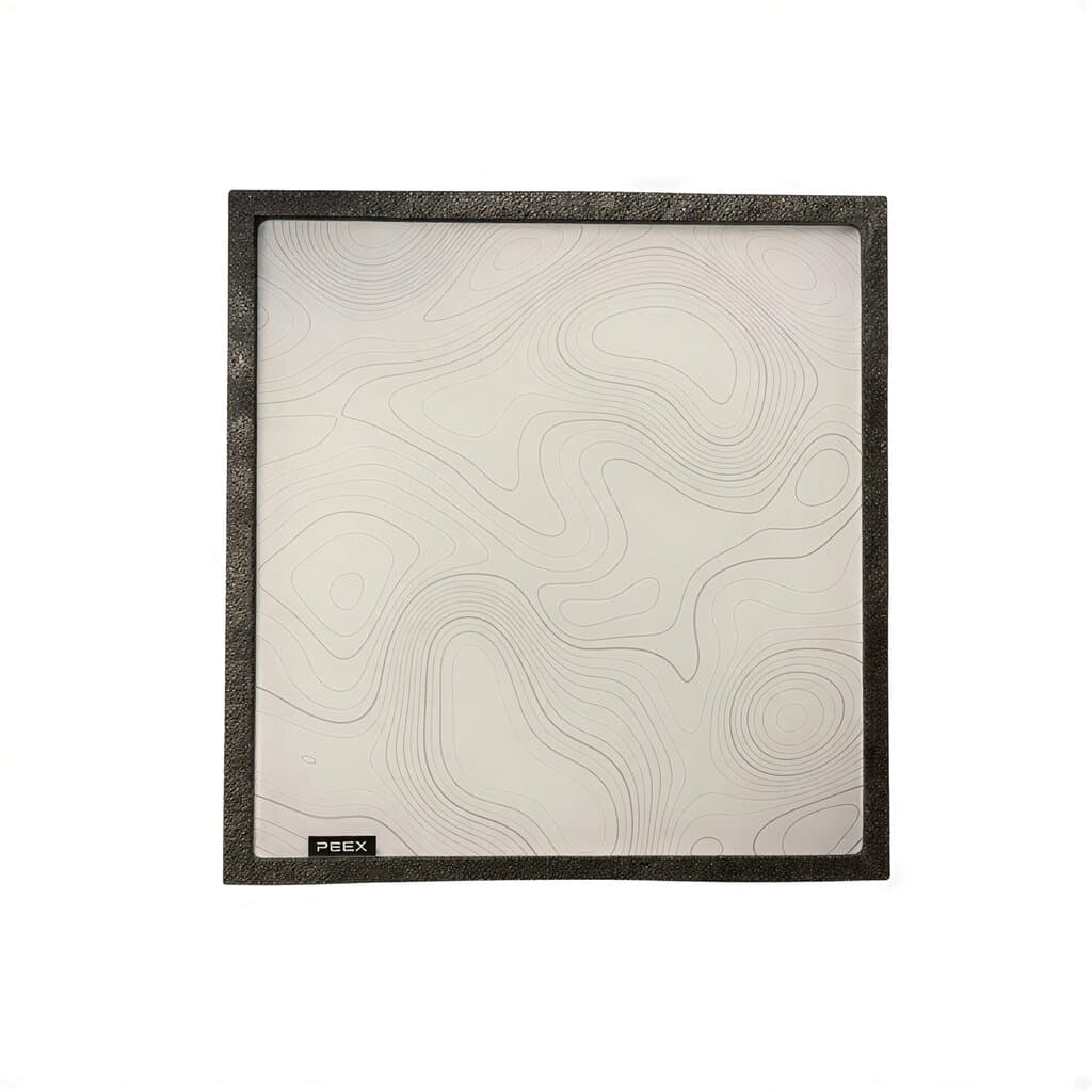 White Contour Lines Glass Mousepad 45*40 1
