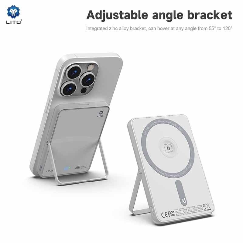 Lito LP03 5-in-1 MagSafe Mirror Power Bank - 5000mAh (High-Gloss Mirror Edition) 1