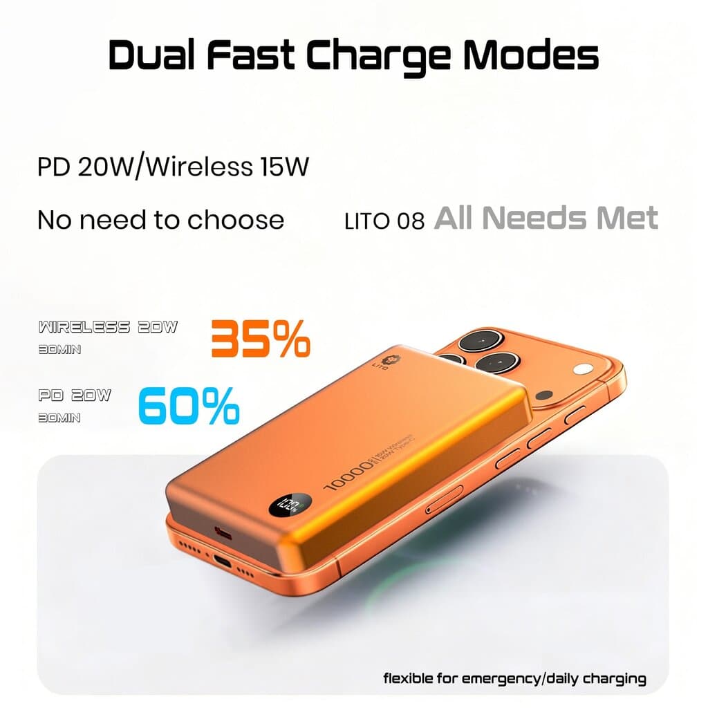 Powerbank LITO LP08 orange 10k mAh 5