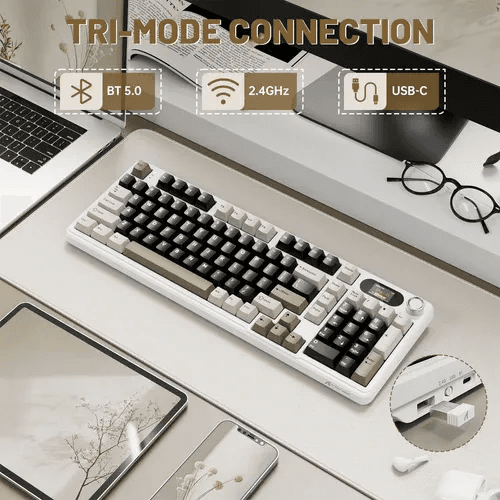 ATTACK SHARK X98 Pro Mechanical Keyboard (Cheese White) 3