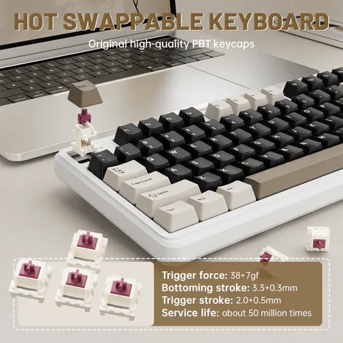 ATTACK SHARK X98 Pro Mechanical Keyboard (Cheese White) 4