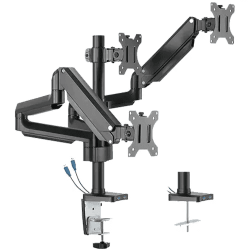 Twisted Minds Triple Monitor Aluminum Slim Mechanical Spring USB Monitor Arm TM-26-C018UP 1
