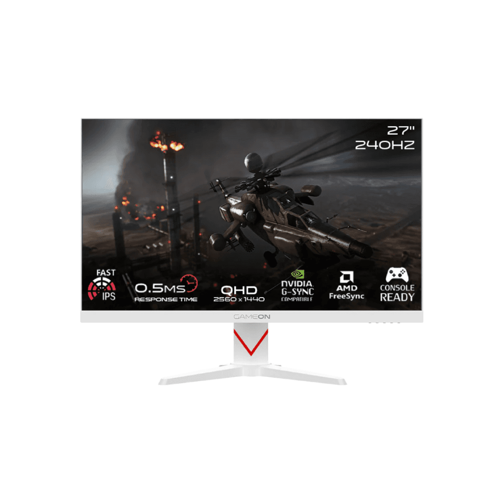 GAMEON Dominator Series 27" QHD 240Hz Fast IPS 0.5ms Gaming Monitor (White) 1