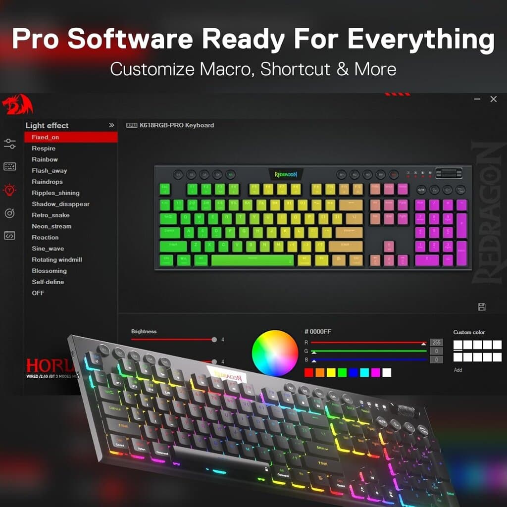 Redragon Mechanical Horus Pro Wireless Gaming Keyboard 3 modes 6