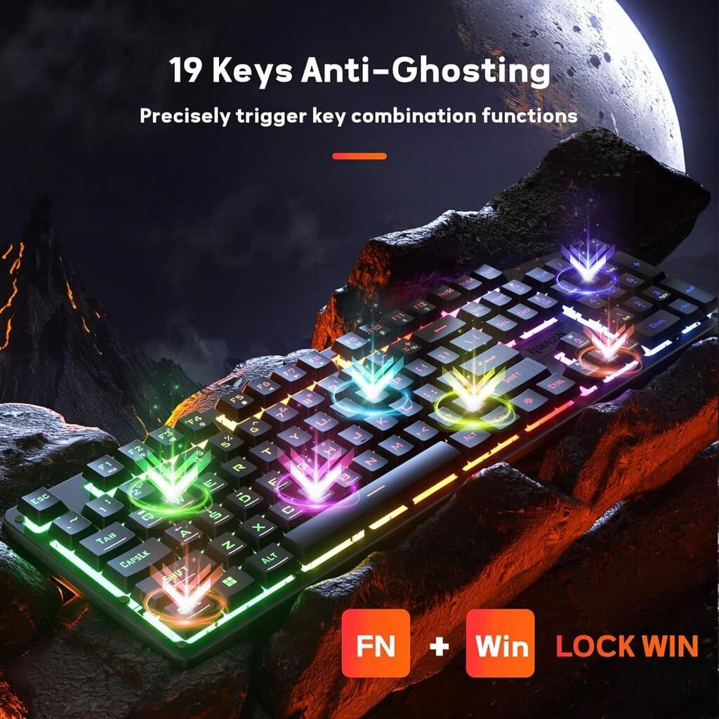 Redragon K521 RGB Wired Membrane Gaming Keyboard – Black 5
