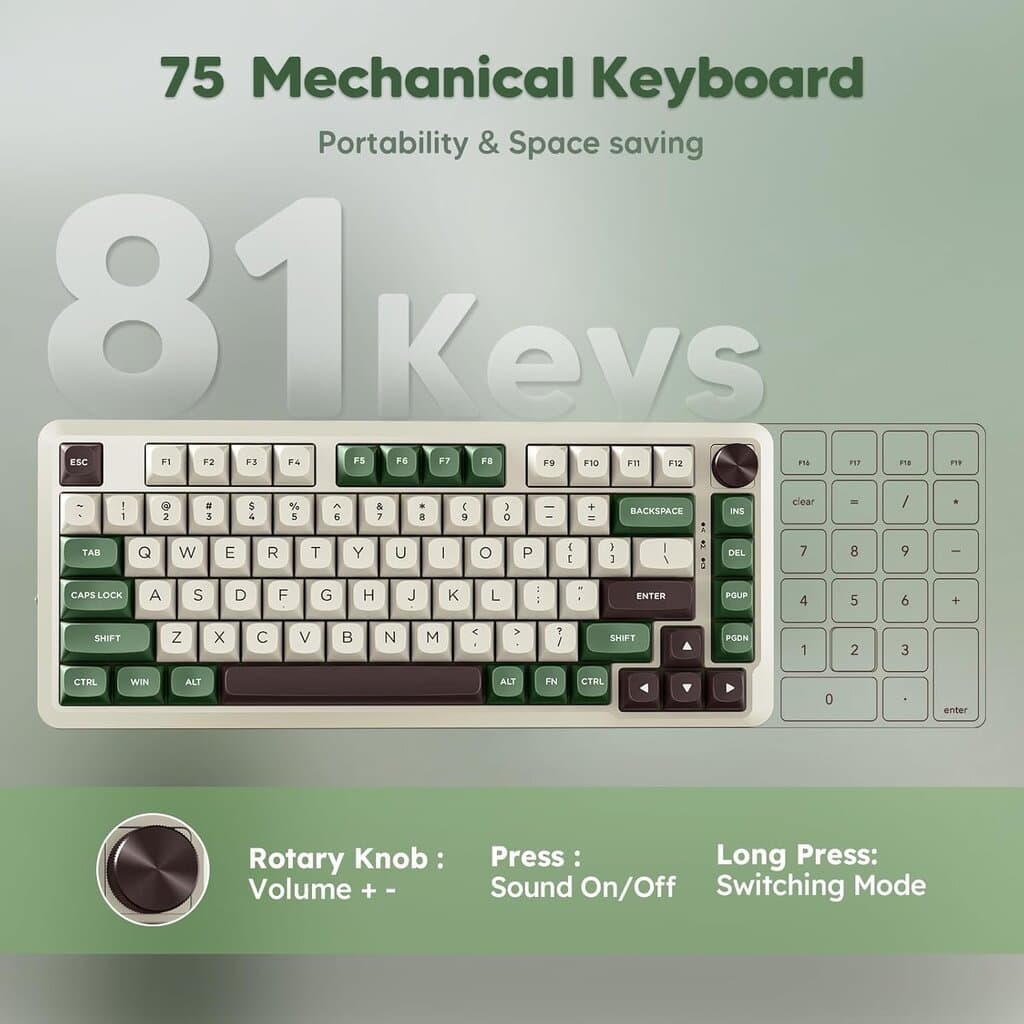 Redragon Wireless Mechanical Keyboard Gasket Mounted RGB 75％ Tri-Mode K681 CGC - Pro 6