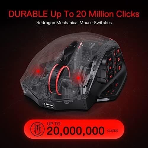 Redragon M913 Impact Elite Wireless Gaming Mouse, 16000 DPI Wired/Wireless 2