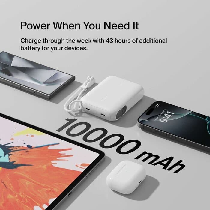 Belkin BoostCharge 10000mAh Power Bank with 20W Charging – White 8