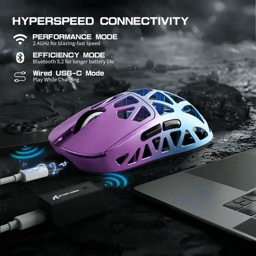 Attack Shark R2 Magnesium Alloy Wireless Gaming Mouse - Purple 8