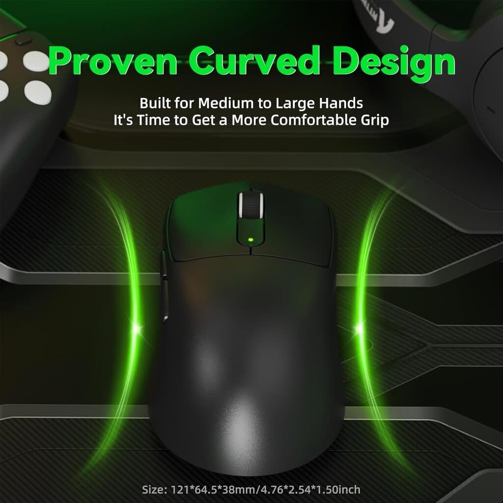 Attack Shark V5 Ultra-Light Tri-Mode Gaming Mouse - Black (42,000 DPI / 8000Hz) 7