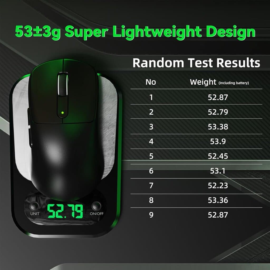 Attack Shark V5 Ultra-Light Tri-Mode Gaming Mouse - Black (42,000 DPI / 8000Hz) 9