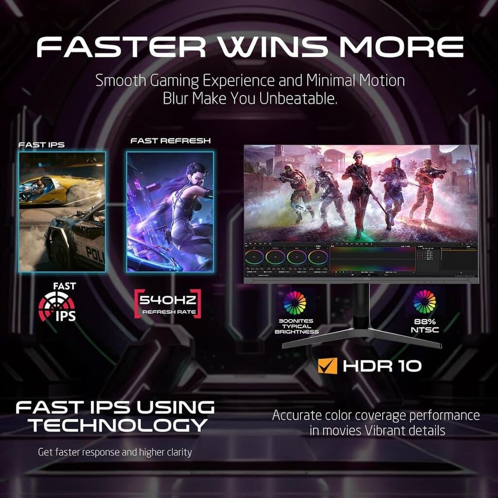 GameOn Titan Pro X Series 27" FHD Gaming Monitor, 540Hz, 0.5ms 3