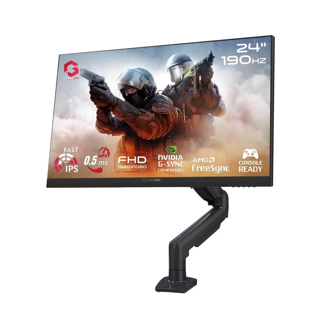 GameOn Midnight Pro X Series 24.5" FHD Gaming Monitor, 190Hz, IPS (GOM24FHD190IPSX) 1