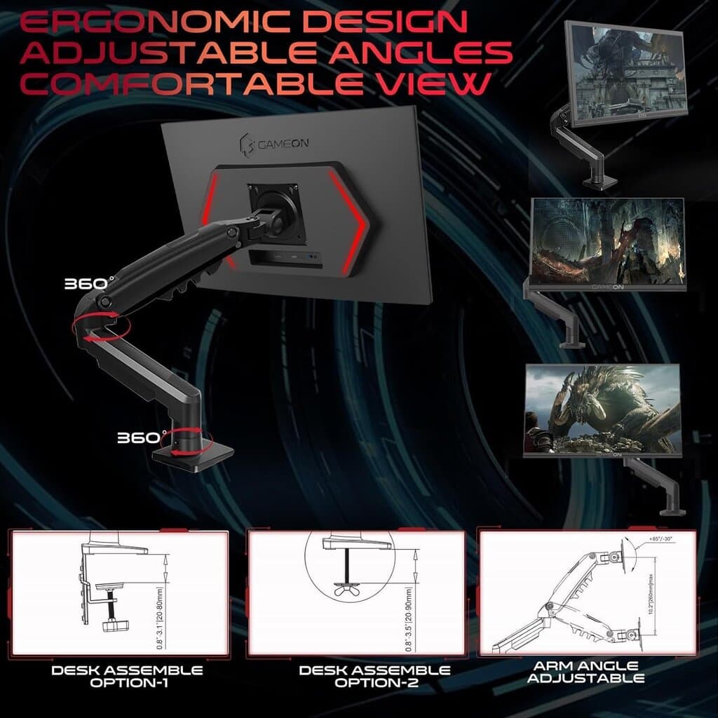 GameOn Midnight Pro X Series 24.5" FHD Gaming Monitor, 190Hz, IPS (GOM24FHD190IPSX) 3