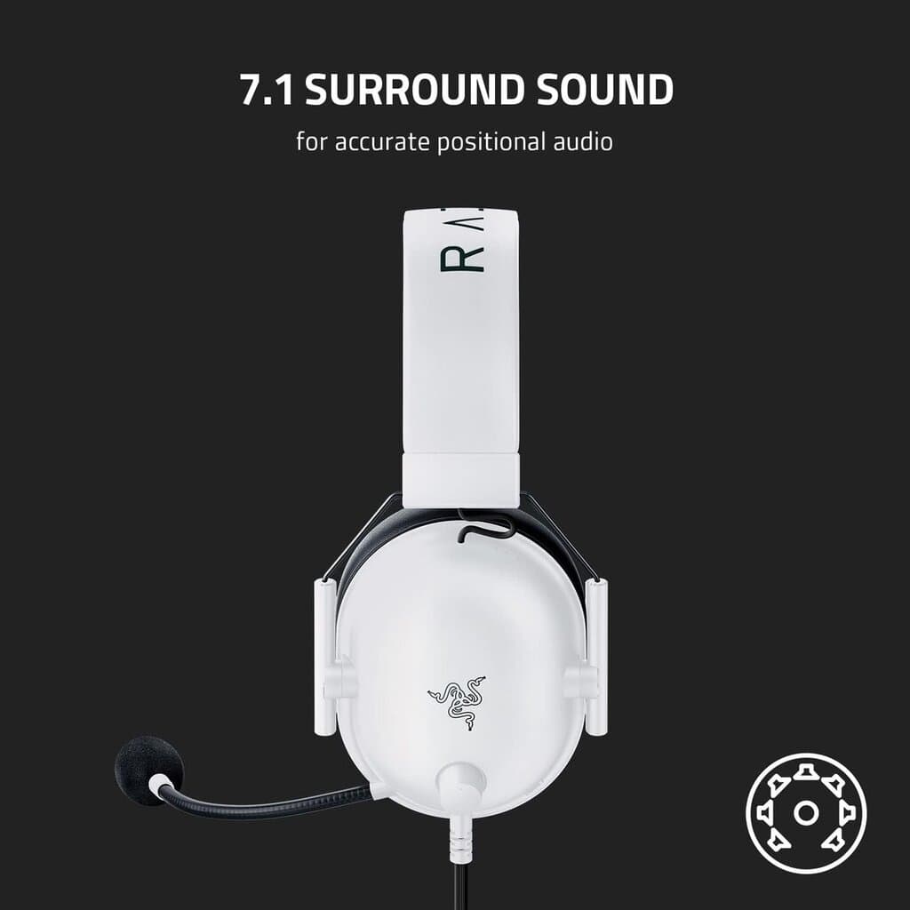Razer BlackShark V2 X Multiplatform Wired Headset (White) 6