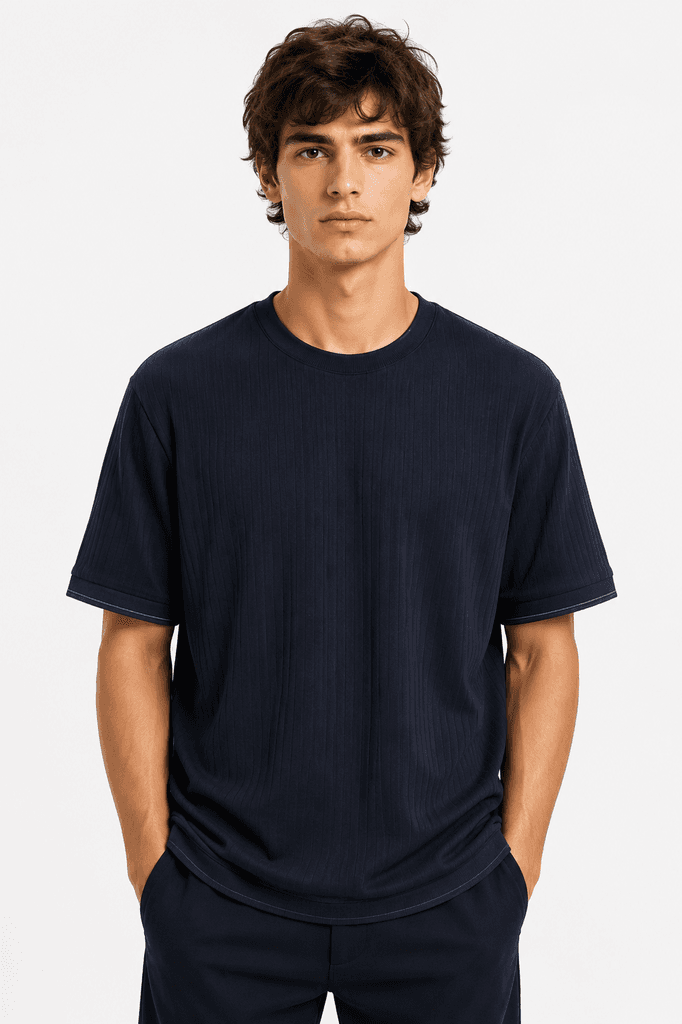 Brunello Cucinelli Master Quality Men's Navy Blue Cotton T-Shirt - Size XL 1