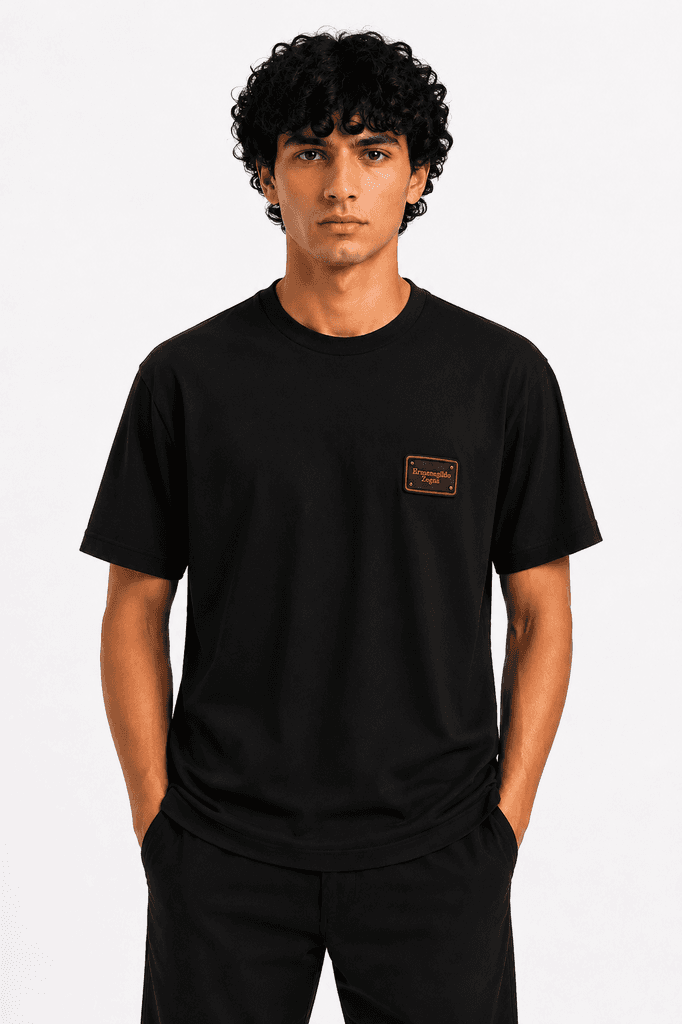 Zegna Premium Men's Cotton T-Shirt - Master Quality Luxury Essential - Black (XL) 2