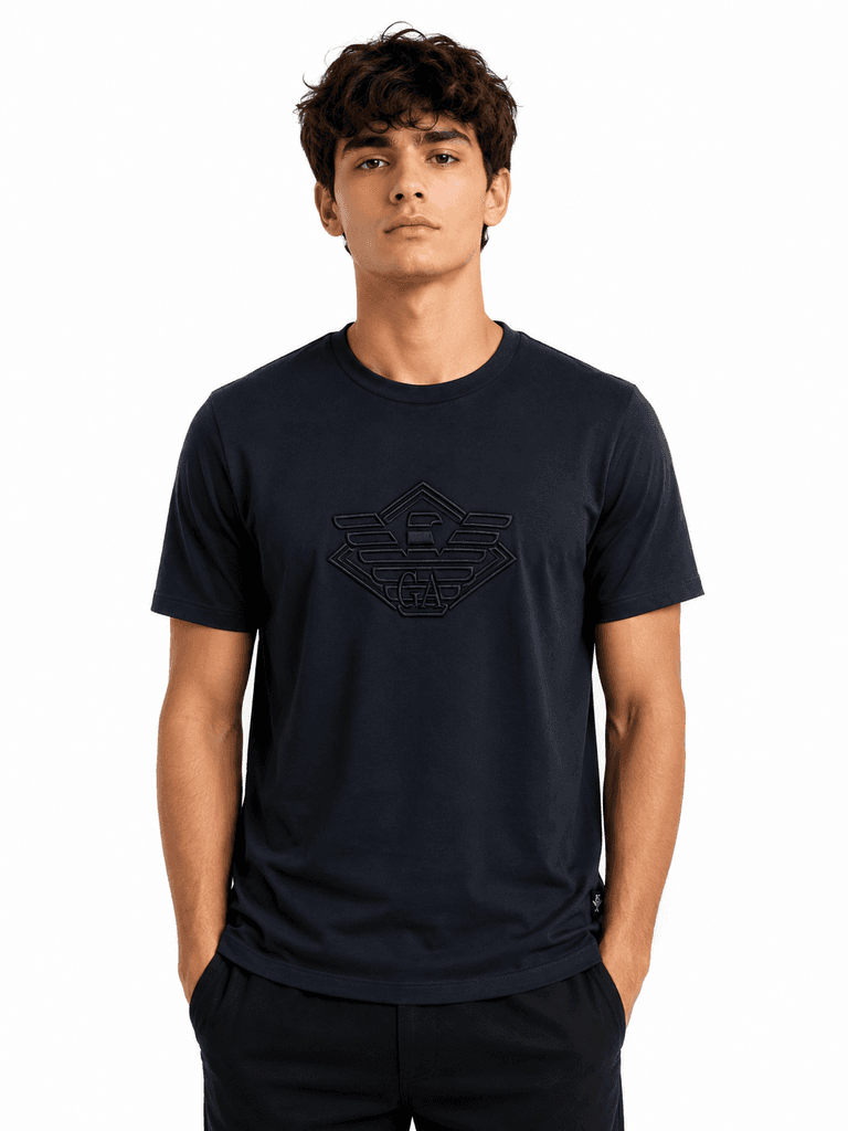 Emporio Armani Men's Premium Cotton T-Shirt - Navy Blue (XL) 1