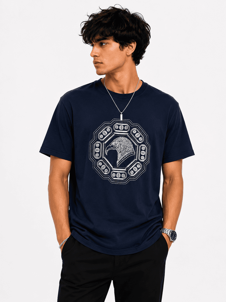 GloGlo Bogner Premium Men's Cotton T-Shirt - Navy Blue (XL) 1