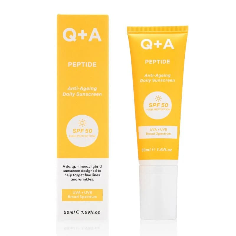 Q+A Peptide Anti-Ageing Daily Sunscreen SPF 50 - 50ml Lightweight Mineral-Hybrid (Other) 1