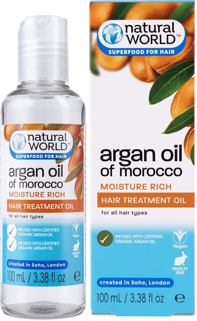 Natural World Argan Oil of Morocco Moisture Rich Hair Treatment Oil - 100ml (Other) 1