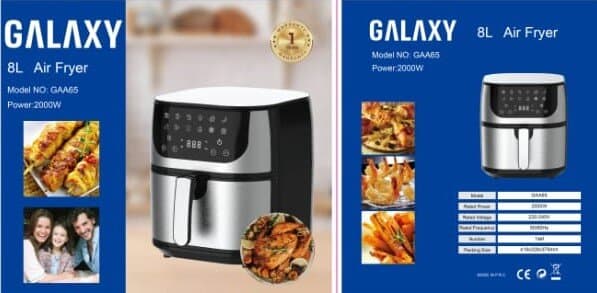 Galaxy Air Fryer 8L Digital Display 2000W 2