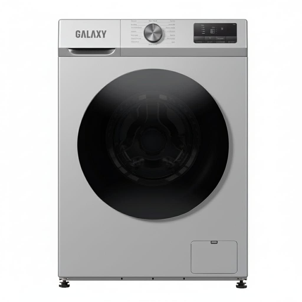 Galaxy 8kg Front Load Washing Machine - 1200 RPM Inverter - 14 Programs (Silver) 1