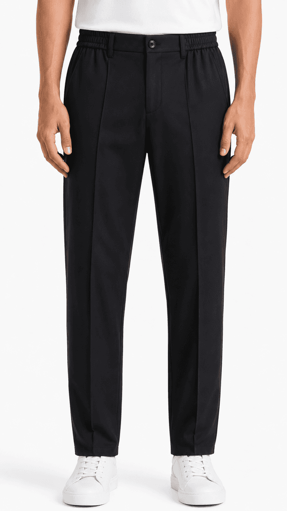 STEFANO RICCI Luxury Master Quality Crinkle Fabric Men's Formal Pants - Black (Size 30) 1