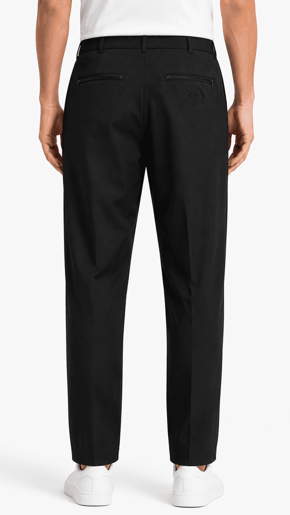 STEFANO RICCI Luxury Master Quality Crinkle Fabric Men's Formal Pants - Black (Size 30) 2