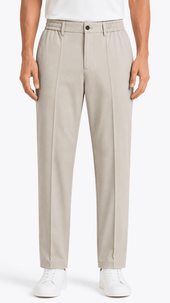 STEFANO RICCI Luxury Master Quality Crinkle Fabric Men's Formal Pants - Beige (Size 30) 1