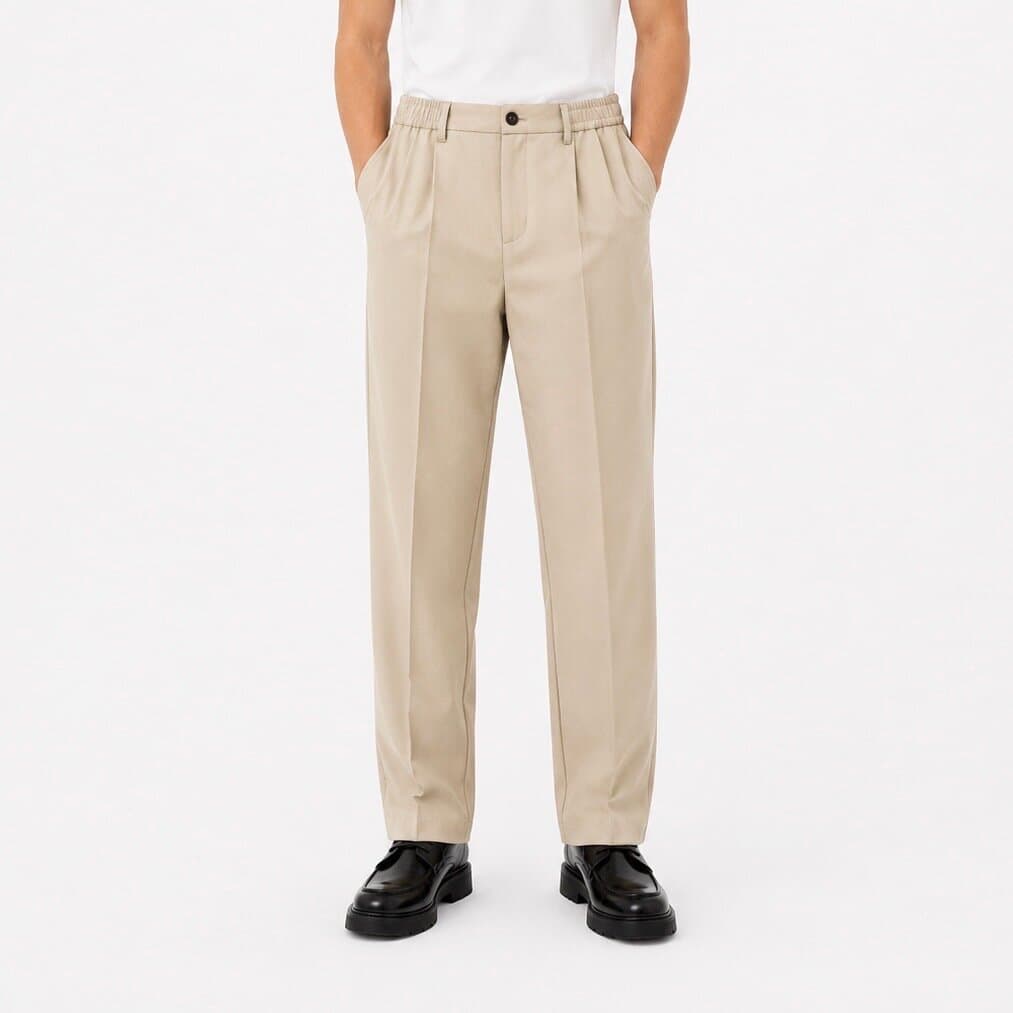 STEFANO RICCI Premium Men's Formal Trousers - Beige (Size 30) 1