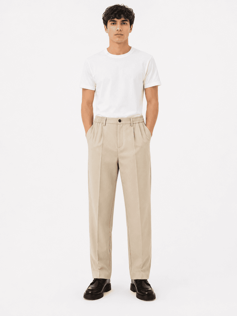 STEFANO RICCI Premium Men's Formal Trousers - Beige (Size 30) 3