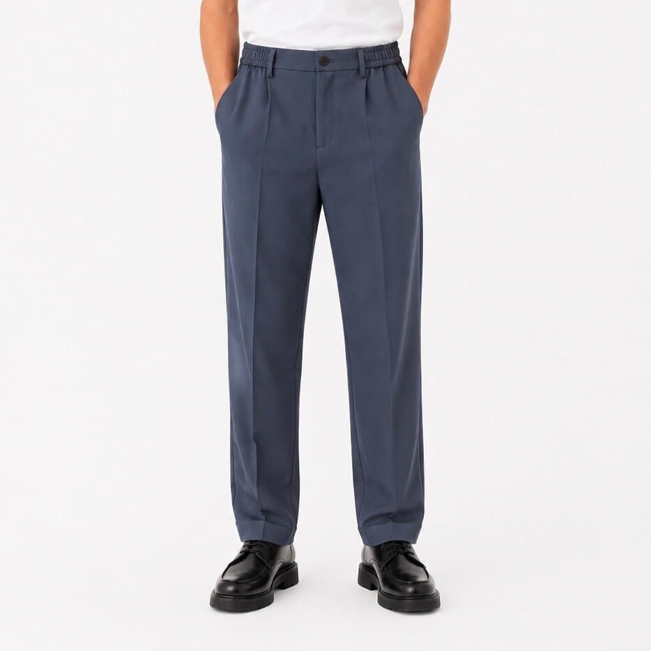 STEFANO RICCI Premium Men's Formal Trousers - Navy Blue (Size 30) 1