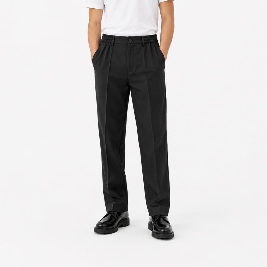 STEFANO RICCI Premium Men's Formal Trousers - Black (Size 30) 1